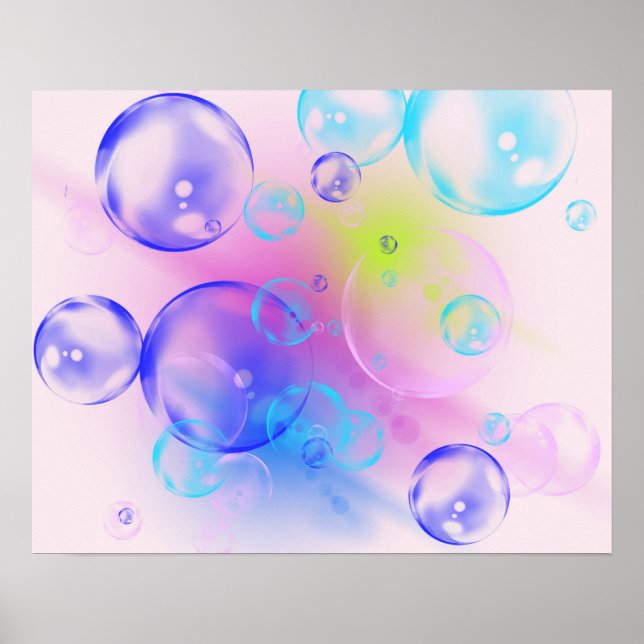 Póster BUBBLES - Colorful Abstract Image of Fractal Art - (Frente)