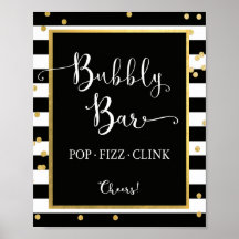 Bubbly Bar Pop Fizz Clink Rótulo