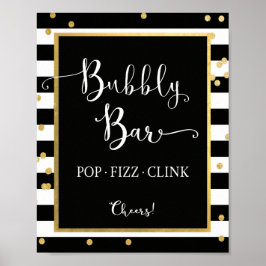 Póster Bubbly Bar Pop Fizz Clink Rótulo
