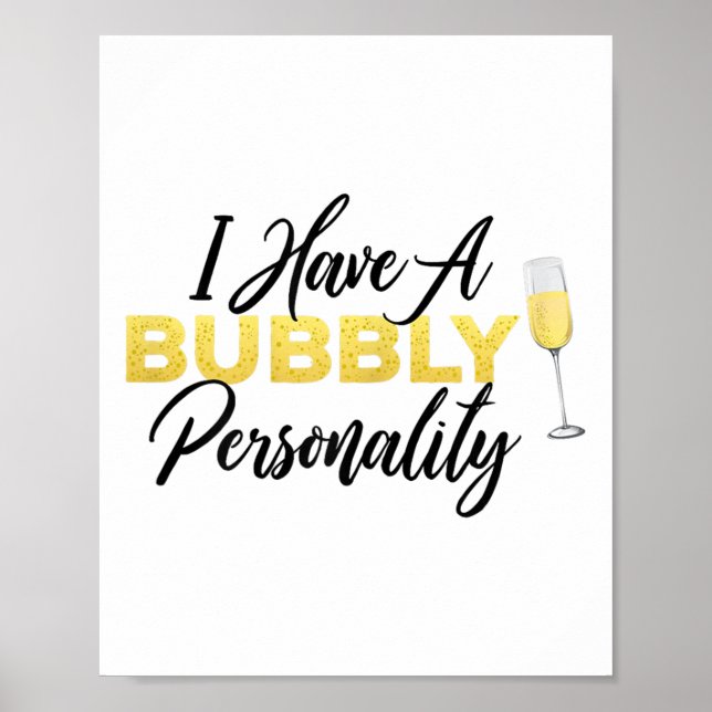 Póster Bubbly Ity _ Champagne_wine Lover Quote  (Frente)