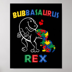 Póster Bubbysaurus Autism Awareness Brother Dinosaur Sibl