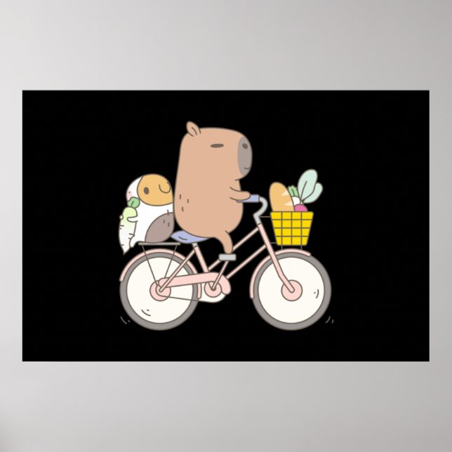 Póster Bubu el ciclismo de cerdo de Guinea (Frente)