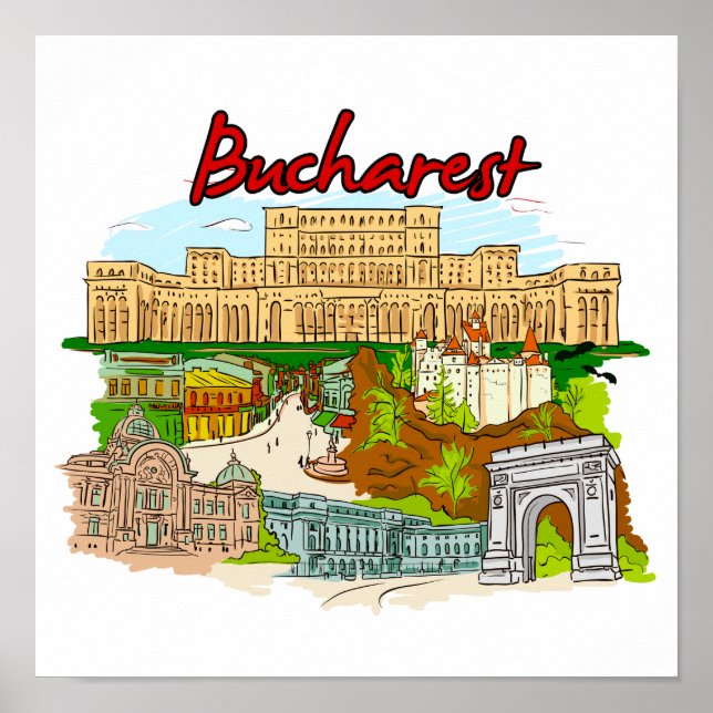 Póster Bucarest (Rumania) (Frente)