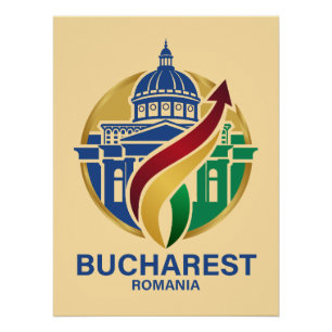 Póster Bucarest Rumania Europa del Este