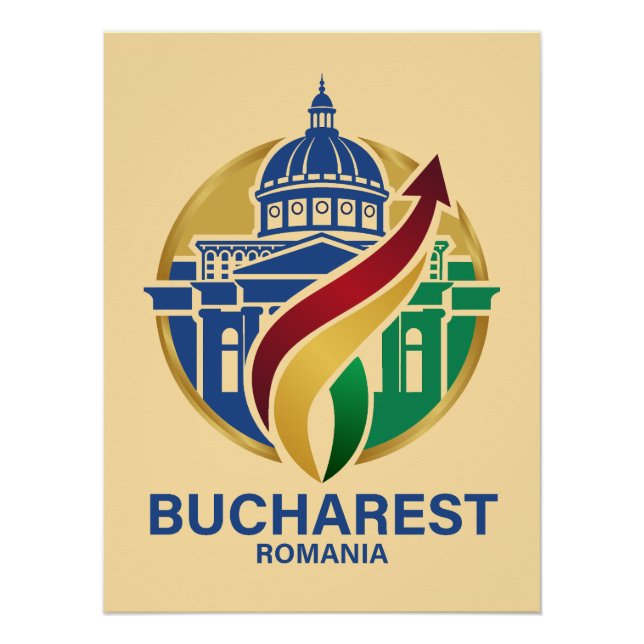 Póster Bucarest Rumania Europa del Este (Anverso)