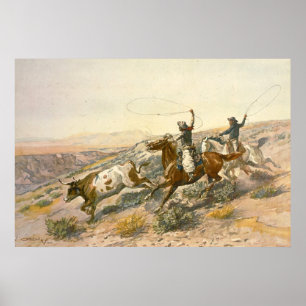 Póster Buccaroos por Charles Marion Russell