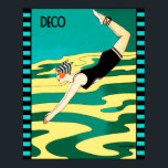 Póster Buceador Art Deco (Portada de Revista Social)<br><div class="desc">Si elige descargar, Su tienda Walgreen local hace posters de su descarga en diferentes tamaños y en varias texturas a un precio muy bueno. A veces con un descuento. Un consejo de mi amigo estadounidense. Para el Reino Unido, véase "Digital Printing" en línea. Esta imagen es una imagen vintage tomada...</div>