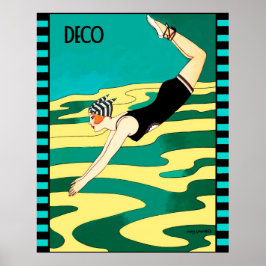Póster Buceador Art Deco (Portada de Revista Social)