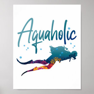 Póster Buceador de buceo sé que buzo como un Chica