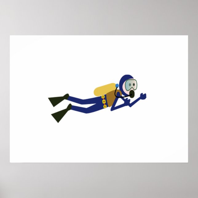 Póster Buceador de Scuba (Frente)