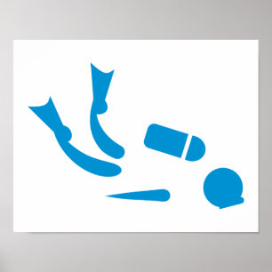 Póster Buceador Scuba