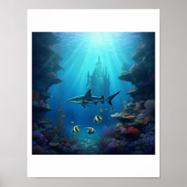 Póster buceando un arrecife secreto