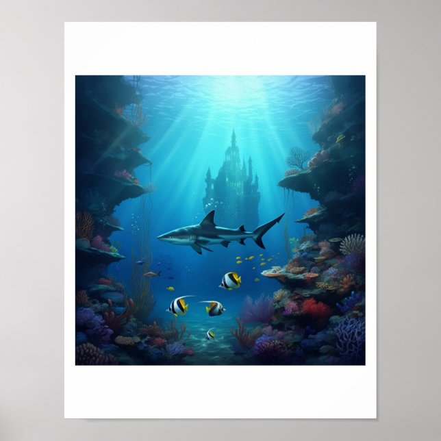 Póster buceando un arrecife secreto (Frente)