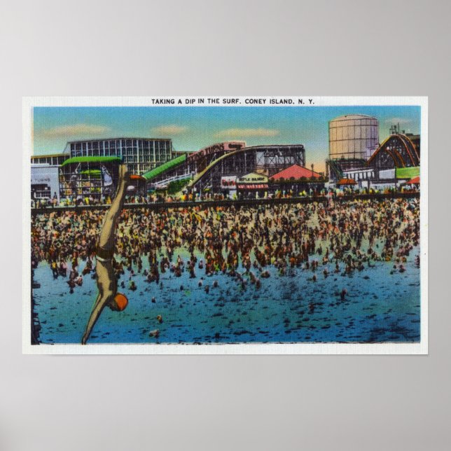 Póster Bucear y darse un chapuzón en el surf (Frente)