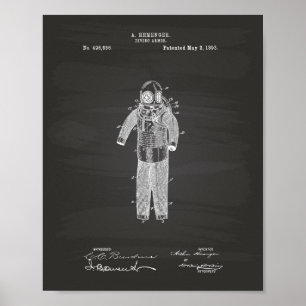Póster Buceo Armor 1893 Patent Art Chalkboard