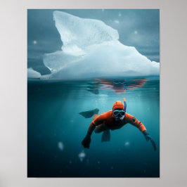 Póster Buceo bajo el hielo