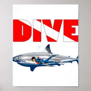 Póster Buceo de tiburones