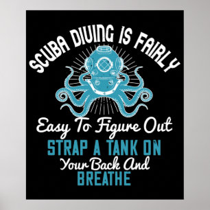 Póster Buceo - El Buceo con Equipo Es Fácil de Aprender