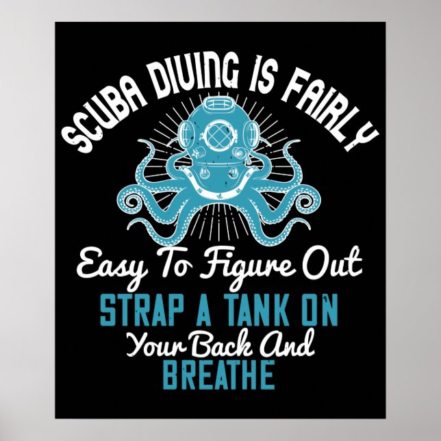 Póster Buceo - El Buceo con Equipo Es Fácil de Aprender (Frente)