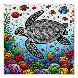 Póster Buceo en aguas profundas