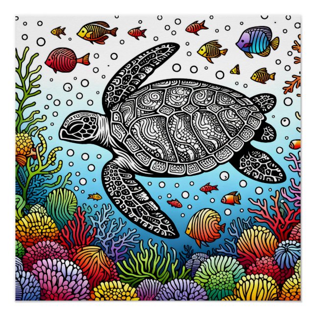 Póster Buceo en aguas profundas (Anverso)