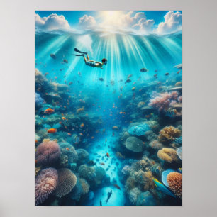 Póster Buceo en un arrecife hermoso