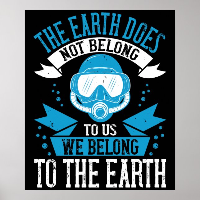 Póster Buceo - La Tierra No Nos Pertenece (Frente)