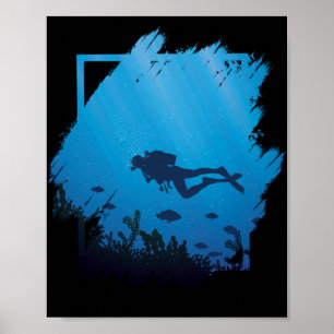 Póster Buceo Scuba Para Buceadores