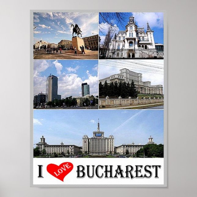 Póster Bucharest - I Love - Romania - (Frente)