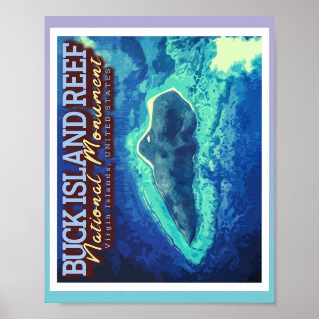 PÓSTER BUCK ISLAND REEF - VIRGIN ISLANDS ESTADOS UNIDOS (Frente)