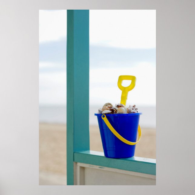 Póster Bucket Filled With Seashells (Frente)