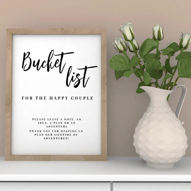 Póster Bucket List wedding sign poster Zazzle.es