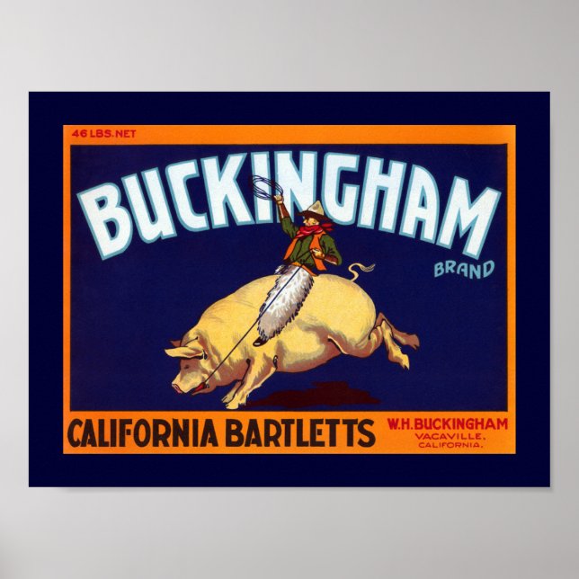 Póster Buckingham Brand California Bartletts (Frente)