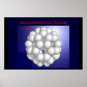 Póster Buckminsterfullerene Molecule (print)