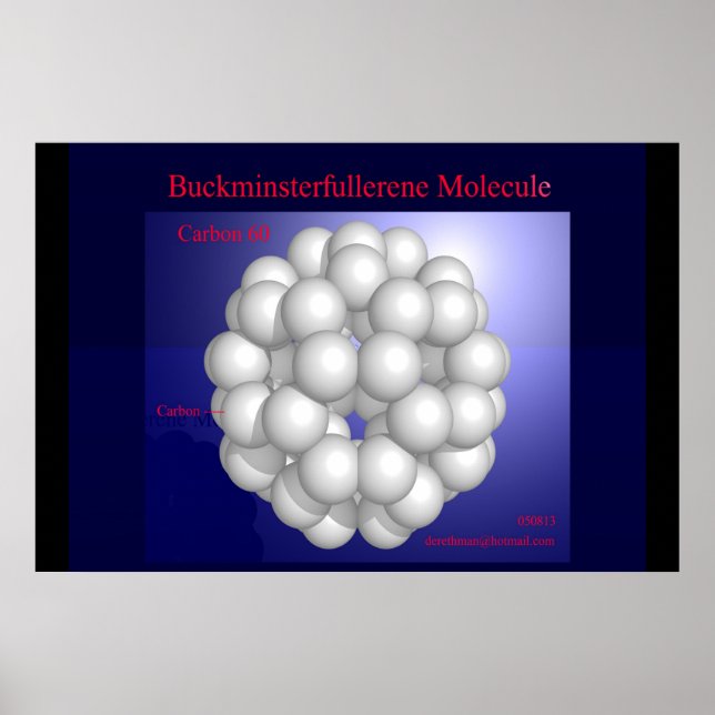 Póster Buckminsterfullerene Molecule (print) (Frente)