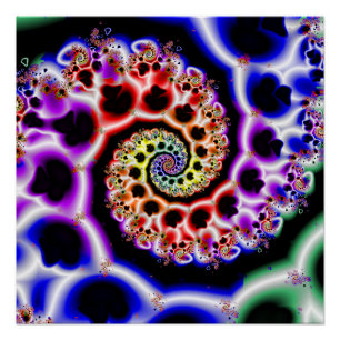 Póster Bucles de frutas Arte fractal arcoiris