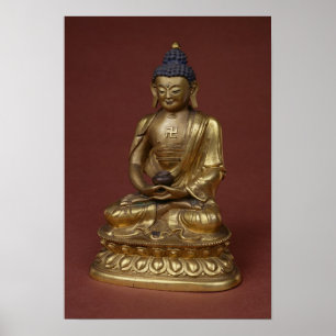 Póster Buda Amitayus sentado en meditación