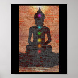 Póster Buda callejero con chakras