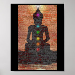 Póster Buda callejero con chakras