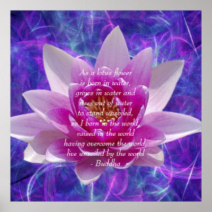 Póster Buda cita la flor de Lotus
