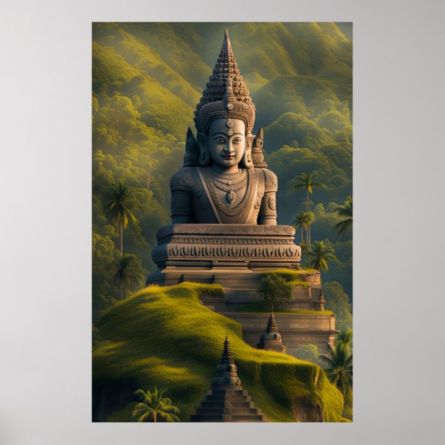 Póster Buda de las montañas de Indonesia (Frente)