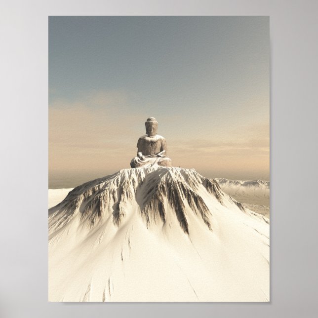 Póster Buda de montaña cubierto de nieve (Frente)