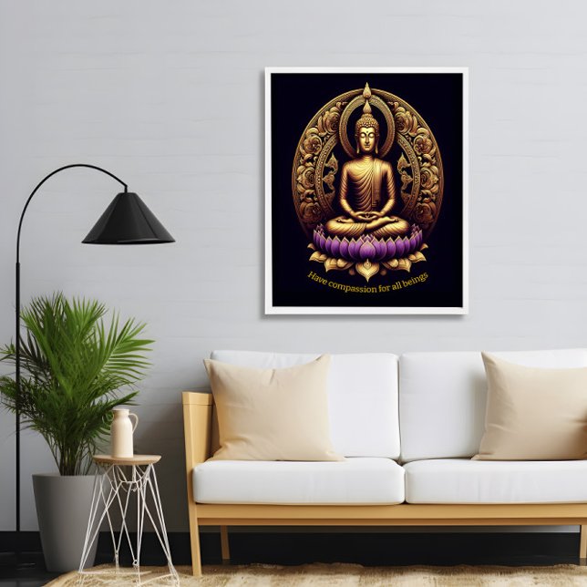 Póster Buda de oro meditando en loto. (Subido por el creador)
