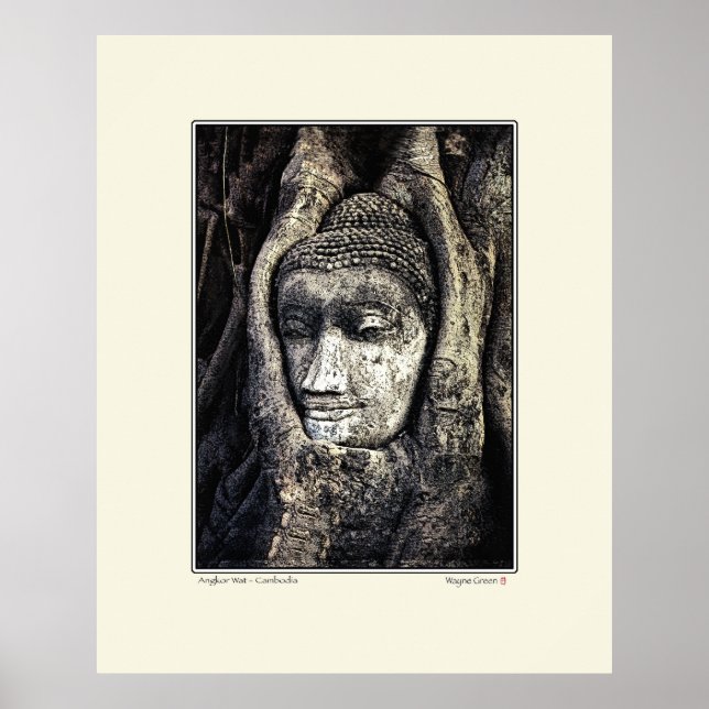 Póster Buda en el Banyon - Camboya (Frente)