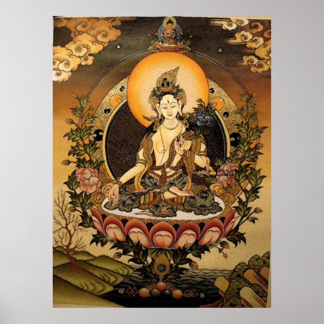 Póster Buda femenino de Tara Bodhisattva Jetsun Dolma (Frente)