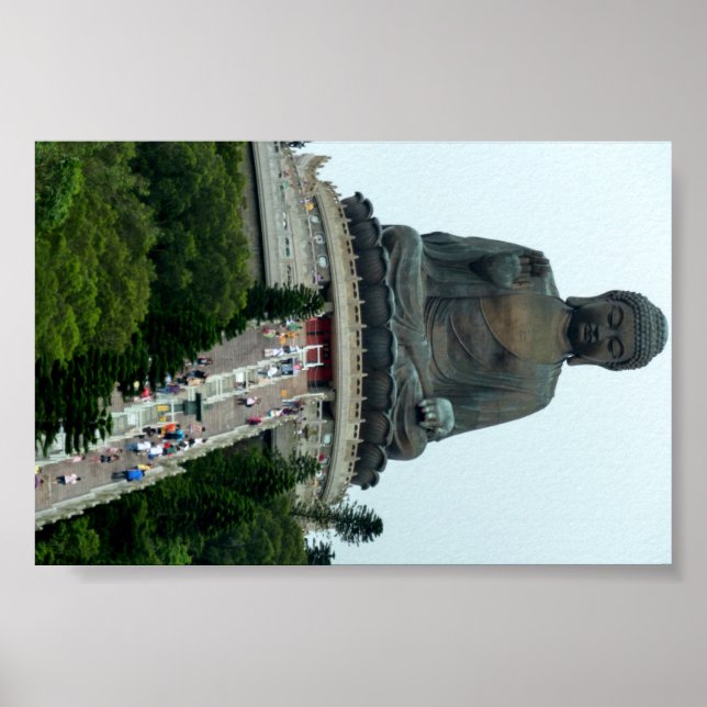 Póster Buda gigante sentado en Hong Kong (Frente)