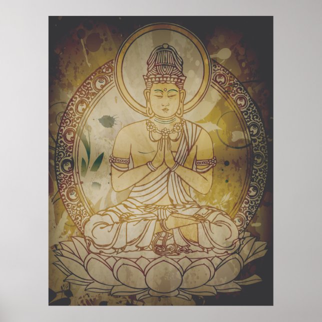 Póster Buda Grunge Vintage (Frente)