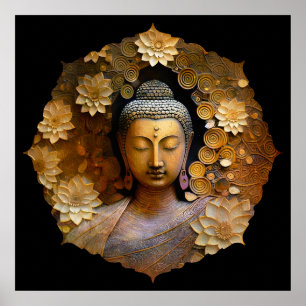 Póster Buda, meditación espiritual