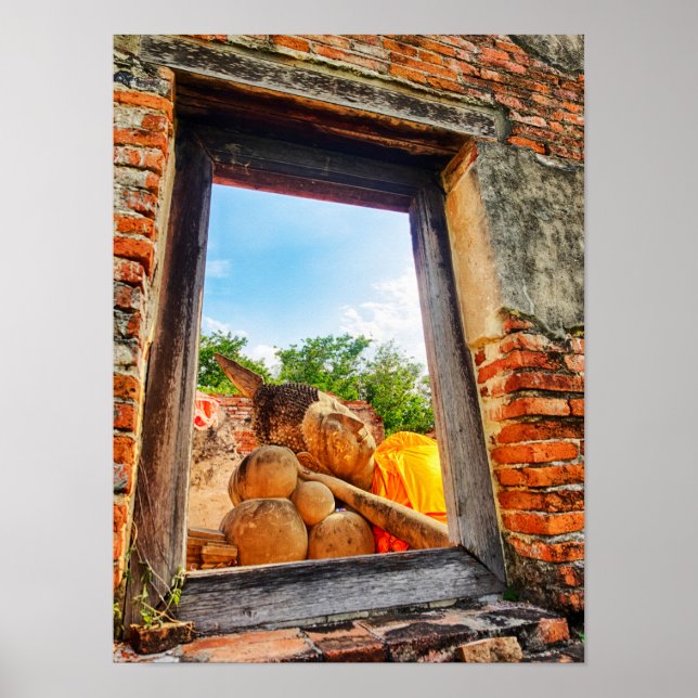 Póster Buda reclinado, Ayutthaya (Frente)