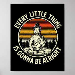 Póster Buda Retro Cita Espiritual Vintage Budismo Yogui